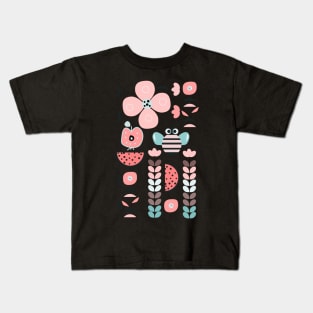 Funny bee and fruits Kids T-Shirt